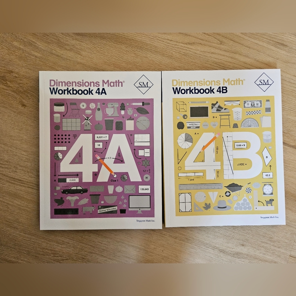 *NEW* Singapore math Dimensions 4A and 4B workbooks